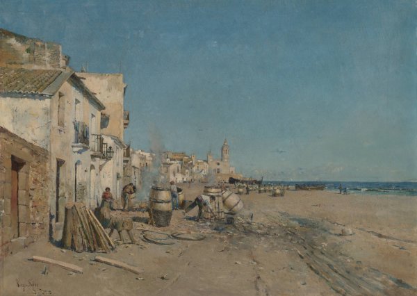 Sitges  by Joan Roig I Soler - Hand-Painted Oil Painting Reproduction