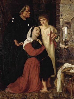 The Departure - An Episode Of The Child's Crusade, 12 Th Century by Joanna Mary Wells Oil Painting