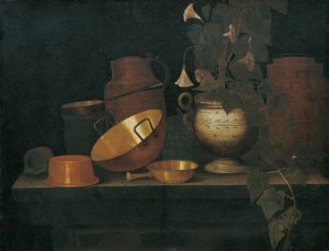 Still life with copper dishes Oil painting by Joannes De Cordua