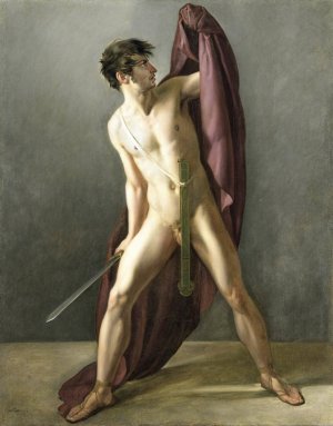 Warrior with Drawn Sword by Joannes Echarius Carolus Alberti Oil Painting