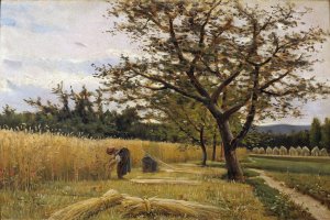 Reaping by Joaquim Vayreda Oil Painting