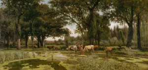 Summer Bloom Oil painting by Joaquim Vayreda