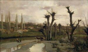 The Beginning of Spring by Joaquim Vayreda Oil Painting
