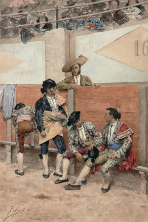A Rest During the Bullfight by Joaquin Agrasot Oil Painting