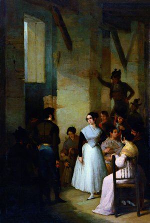 Indoor Dance by Joaquin Dominguez Becquer Oil Painting
