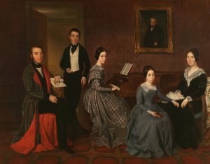 The family of Jorge Flaquer by Joaquin Espalter Oil Painting