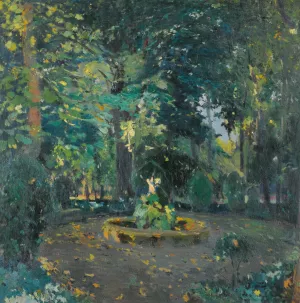 Surtidor, Santa Perpetua De La Mogoda Oil painting by Joaquin Mir Trinxet