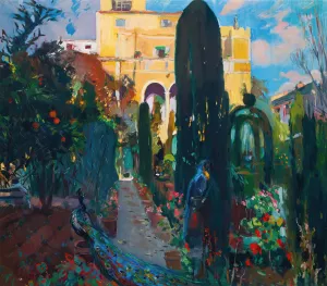 The Artist's House,  Vilanova I La Geltru by Joaquin Mir Trinxet Oil Painting
