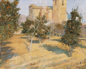 The Rector's Orchard by Joaquin Mir Trinxet Oil Painting