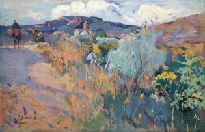 View of L'Aleixar by Joaquin Mir Trinxet Oil Painting