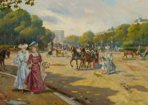 Port Dauphine, Bois De Boulogne by Joaquin Pallares Allustante Oil Painting
