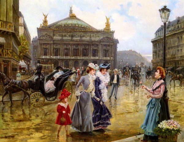 Main Product Photo of L'opera, Paris Painting by Joaquin Pallares y Allustante