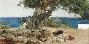 Algarrobo Oil painting by Joaquin Sorolla