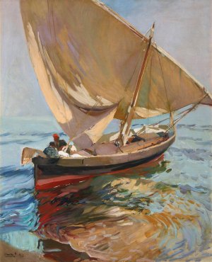 Camino De La Pesca. Valencia Oil painting by Joaquin Sorolla
