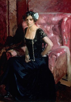 Clotilde in evening dress Oil painting by Joaquin Sorolla