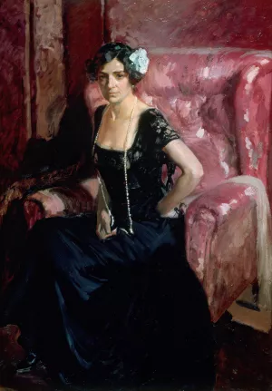 Clotilde in evening dress Oil painting by Joaquin Sorolla