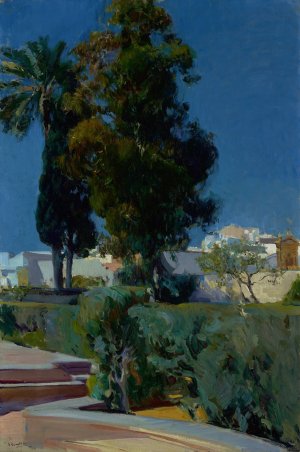 Corner of the Garden, Alcazar, Sevilla by Joaquin Sorolla Oil Painting