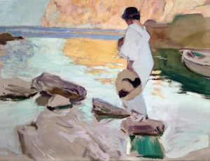 Elena at Cala de San Vicente Oil painting by Joaquin Sorolla