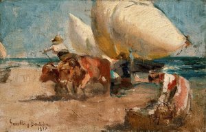 Escena de playa by Joaquin Sorolla Oil Painting