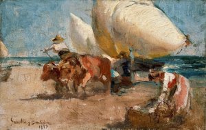 Escena De Playa Oil painting by Joaquin Sorolla