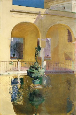 Estanque De Charles V, Alcazar, Seville Oil painting by Joaquin Sorolla
