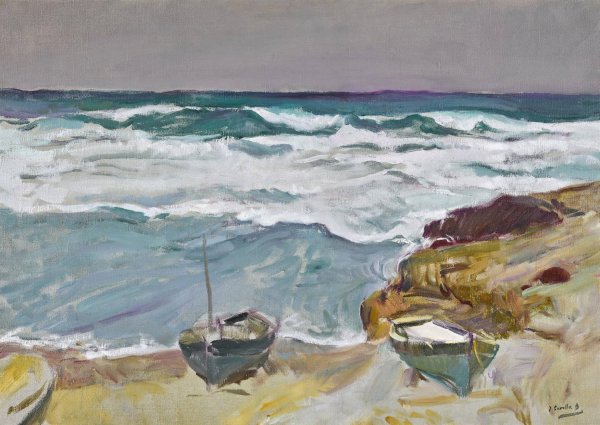 La Caleta, Malaga  by Joaquin Sorolla - Hand-Painted Oil Painting Reproduction