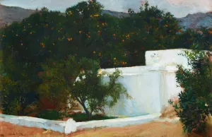 Naranjos. El Camino Del Mar. Valencia Oil painting by Joaquin Sorolla