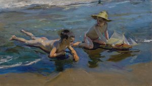 Ninos En La Playa by Joaquin Sorolla Oil Painting