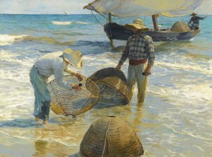 Pescadores Valencianos Oil painting by Joaquin Sorolla