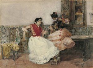 Playing the Guitar by Joaquin Sorolla Oil Painting