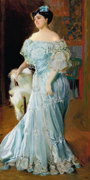 Retrato de la tiple Isabel Bru  by Joaquin Sorolla - Hand-Painted Oil Painting Reproduction