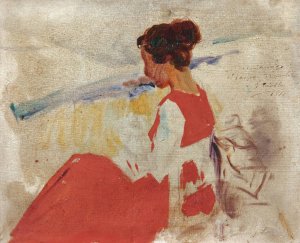 Sketch For Genoveva Segurola, Zarauz by Joaquin Sorolla Oil Painting