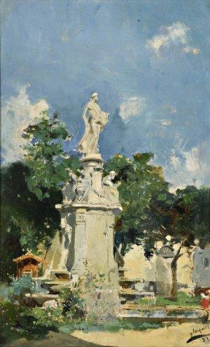 The Fountain Of Apollo, Madrid by Joaquin Sorolla Oil Painting