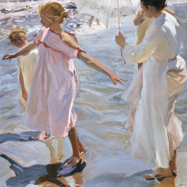 Time for a Bathe, Valencia  by Joaquin Sorolla - Hand-Painted Oil Painting Reproduction
