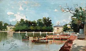Vista Del Embarcadero Del Parque Del Retiro Oil painting by Joaquin Sorolla