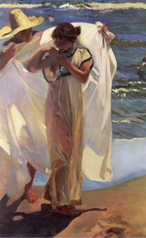 After a Bath by Joaquin Sorolla y Bastida - Oil Painting Reproduction