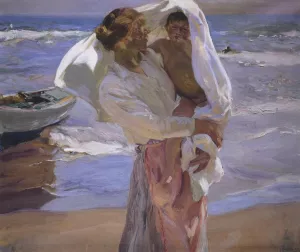 After Bathing, Valencia by Joaquin Sorolla y Bastida - Oil Painting Reproduction