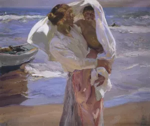 After Bathing, Valencia by Joaquin Sorolla y Bastida Oil Painting