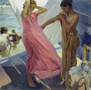 After the Bath, Valencia by Joaquin Sorolla y Bastida Oil Painting