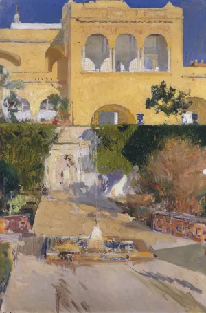 Afternoon Sun at the Alcazar at Seville by Joaquin Sorolla y Bastida Oil Painting