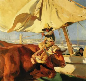 Afternoon Sun, Playa de Valencia by Joaquin Sorolla y Bastida - Oil Painting Reproduction