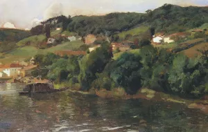 Asturian Landscape by Joaquin Sorolla y Bastida - Oil Painting Reproduction