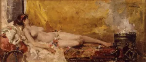 Bacante en Reposo by Joaquin Sorolla y Bastida - Oil Painting Reproduction