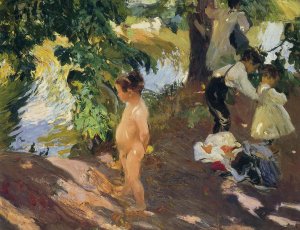 Bathing at La Granja by Joaquin Sorolla y Bastida Oil Painting