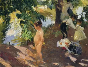 Bathing at La Granja by Joaquin Sorolla y Bastida - Oil Painting Reproduction