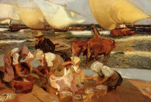 Beach at Valencia also known as Afternoon Sun by Joaquin Sorolla y Bastida Oil Painting