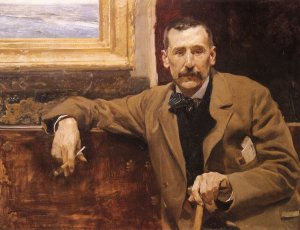 Benito Perez Galdos by Joaquin Sorolla y Bastida Oil Painting