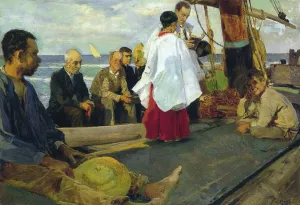 Blessing the Boat by Joaquin Sorolla y Bastida - Oil Painting Reproduction