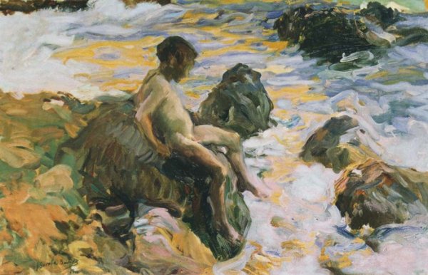 Main Product Photo of Boy in Sea Foam Painting by Joaquin Sorolla y Bastida