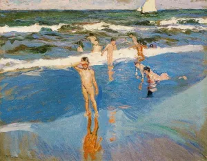 Boys in the Sea by Joaquin Sorolla y Bastida - Oil Painting Reproduction